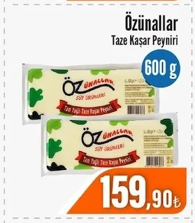 Özünallar Taze Kaşar Peyniri 600 G