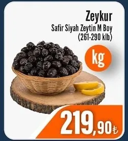 Zeykur Safir Siyah Zeytin M Boy (261-290 Klb) (Kg)