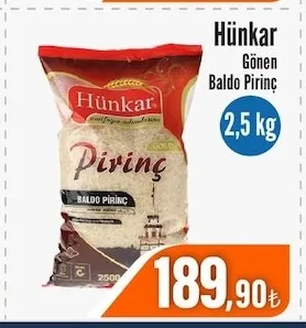 Hünkar Gönen Baldo Pirinç 2,5 Kg