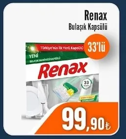 Renax Bulaşık Kapsülü 33'Lü