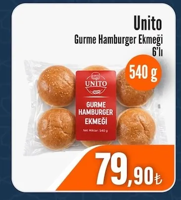 Unito Gurme Hamburger Ekmeği 6'Lı
