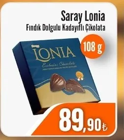 Saray Lonia Fındık Dolgulu Kadayıflı Çikolata 108 G