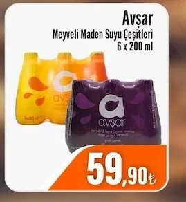 Avşar Meyveli Maden Suyu Çeşitleri 6X200 Ml