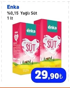 Enka %0,15 Yağlı Süt 1 Lt