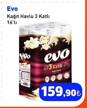 Evo Kağıt Havlu 3 Katlı 16'Lı