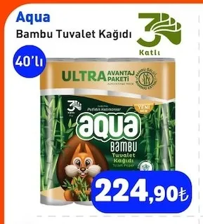 Aqua Bambu Tuvalet Kağıdı 40'Lı