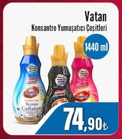 Vatan Konsantre Yumuşatıcı Çeşitleri 1440 Ml