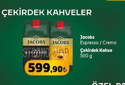 Jacobs Espresso Crema Çekirdek Kahve 500 G