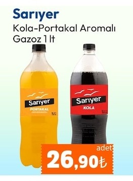 Sarıyer Kola-Portakal Aromalı Gazoz 1 Lt