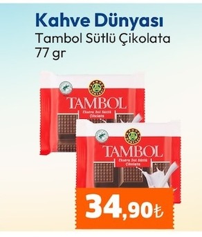 Kahve Dünyası Tambol Sütlü Çikolata 77 Gr