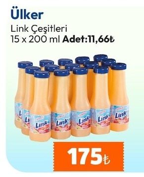 Ülker Link Çeşitleri 15 X 200 Ml