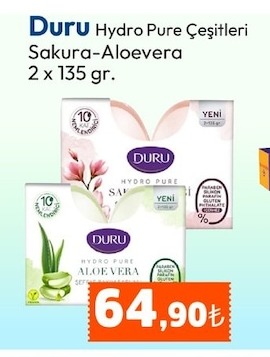 Duru Hydro Pure Çeşitleri Sakura-Aloevera 2 X 135 Gr.