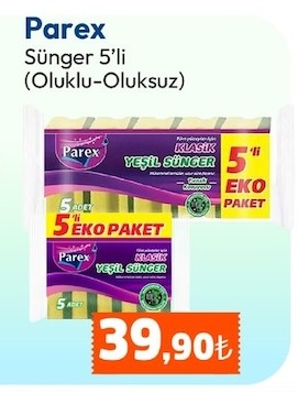 Parex Sünger 5'Li (Oluklu-Oluksuz)