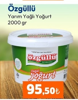 Özgüllü Yarım Yağlı Yoğurt 2000 Gr