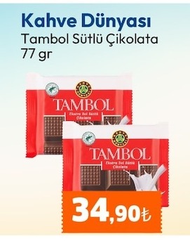 Kahve Dünyası Tambol Sütlü Çikolata 77 Gr