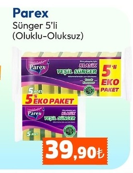 Parex Sünger 5'Li Eko Paket (Oluklu-Oluksuz)