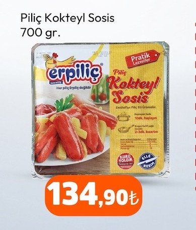 Erpiliç Piliç Kokteyl Sosis 700 Gr.