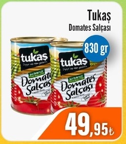 Tukaş Domates Salçası 830G