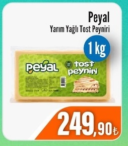 Peyal Yarım Yağlı Toast Peyniri 1 Kg
