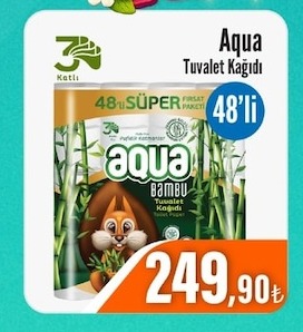 Aqua Bambu Tuvalet Kağıdı 48'Li