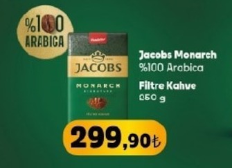Jacobs Monarch %100 Arabica Filtre Kahve 250 G