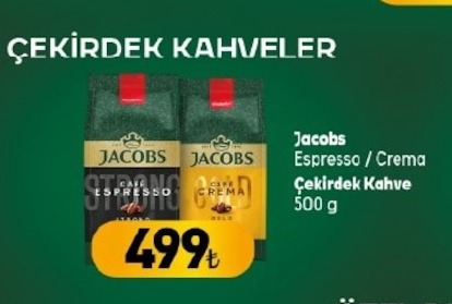 Jacobs Espresso / Crema Çekirdek Kahve 500G