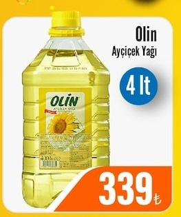 Olin Ayçiçek Yaği 4 Lt