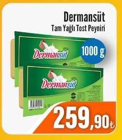 Dermansüt Tam Yağlı Tost Peyniri 1000G