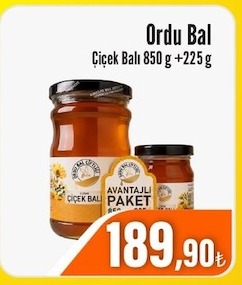 Ordu Bal Çiçek Balı 850G + 225G