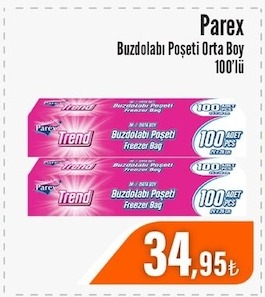 Parex Trend Buzdolabı Poşeti Orta Boy 100'Lü