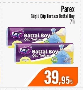 Parex Güçlü Çöp Torbası Battal Boy 7'Li