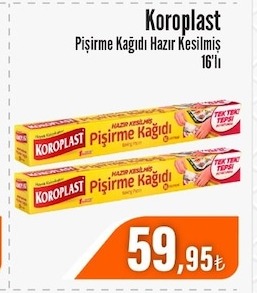 Koroplast Pişirme Kağıdı Hazır Kesilmiş 16'Lı