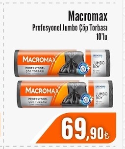 Macromax Profesyonel Jumbo Çöp Torbası 10'Lu