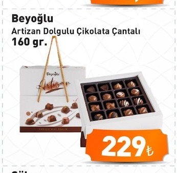 Beyoglu Artizan Dolgulu Çikolata Çantalı 160 Gr.