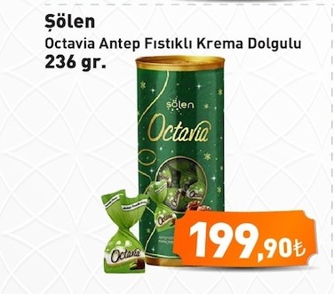 Şölen Octavia Antep Fıstıklı Krema Dolgulu 236G