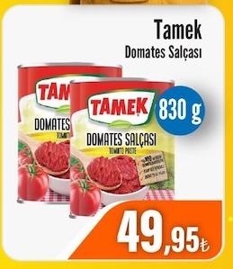 Tamek Domates Salçası 830 G