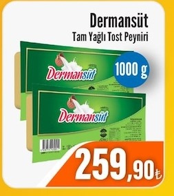 Dermansüt Tam Yağlı Tost Peyniri 1000G