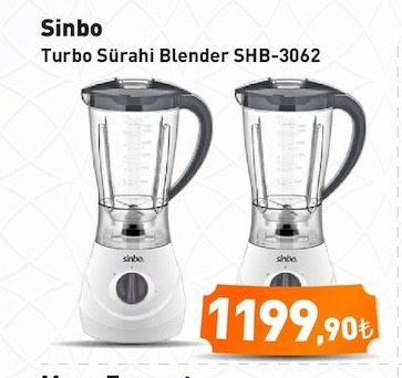 Sinbo Turbo Sürahi Blender Shb-3062