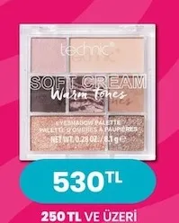 Technic Soft Cream Warm Tones Eyeshadow Palette 8.1G