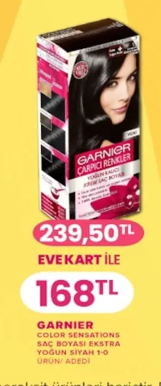Garnier Color Sensations Saç Boyası Ekstra Yoğun Siyah 1-0