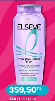Loreal Elseve Hydra [Hyaluronic] Pure Yağlanma Karşıtı Şampuan