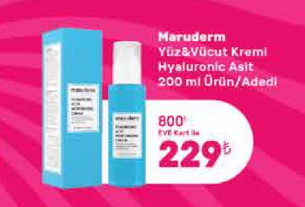 Maruderm Yüz & Vücut Kremi Hyaluronic Asit 200 Ml