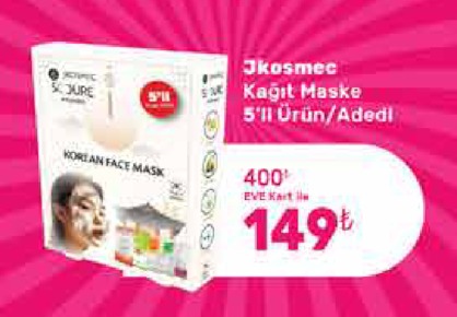 Jkosmec Kağıt Maske 5'Li