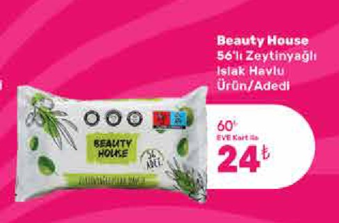 Beauty House 56'Lı Zeytinyağlı Islak Havlu