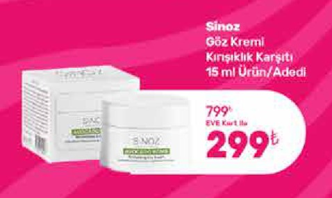 Sinoz Göz Kremi Kırışıklık Karşıtı 15 Ml