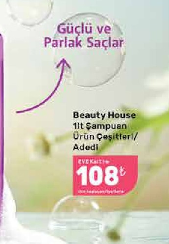 Beauty House 1Lt Şampuan Ürün Çeşitleri Adetli