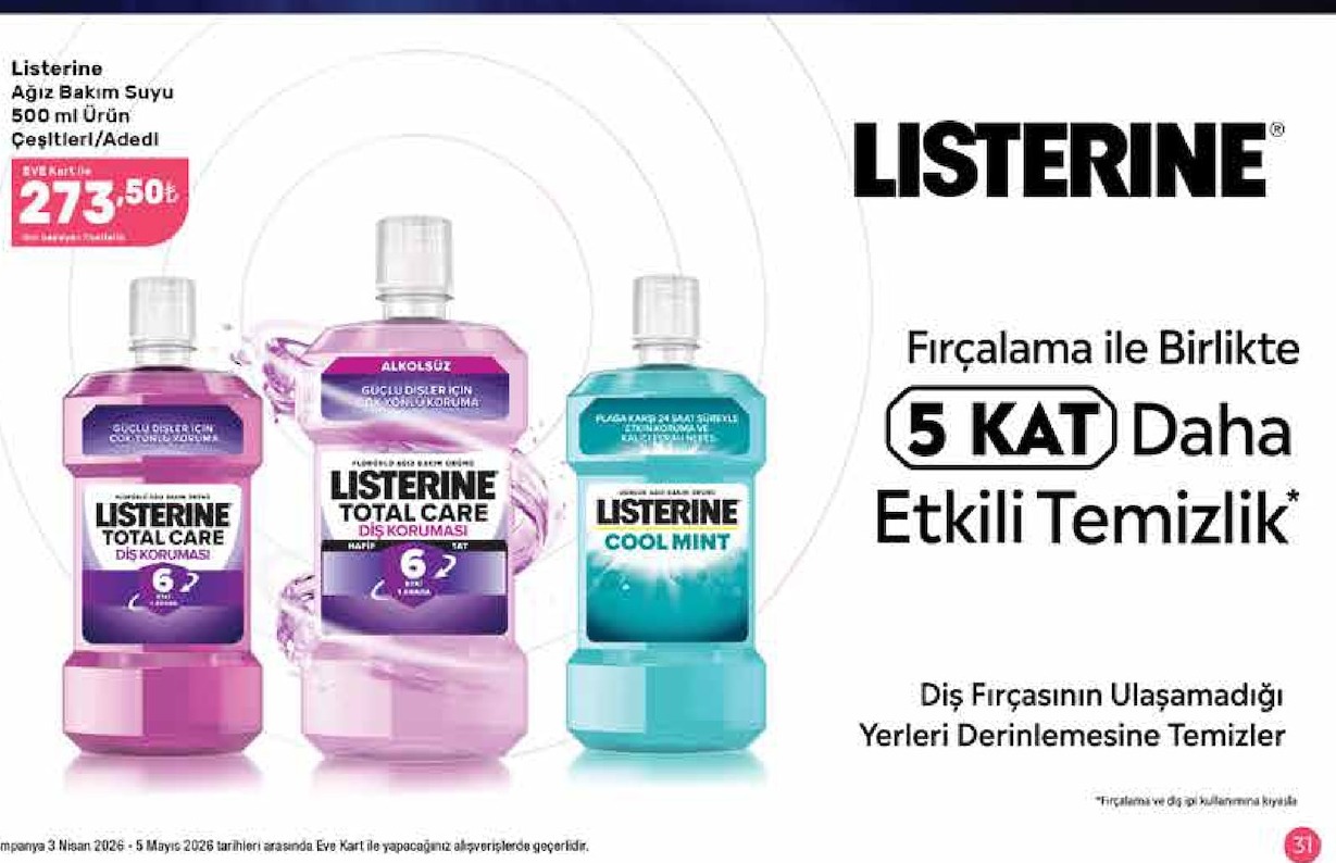 Listerine Ağız Bakım Suyu 500 Ml