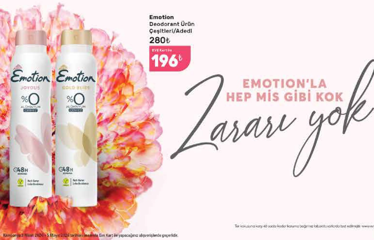 Emotion Deodorant Ürün Çeşitleri/Adedi