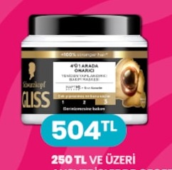 Schwarzkopf Gliss 4'Ü 1 Arada Onarıcı Saç Maskesi