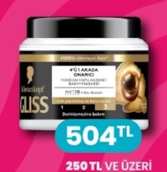 Schwarzkopf Gliss 4'Ü 1 Arada Onarıcı Yogun Bakım Maskesi 250Ml